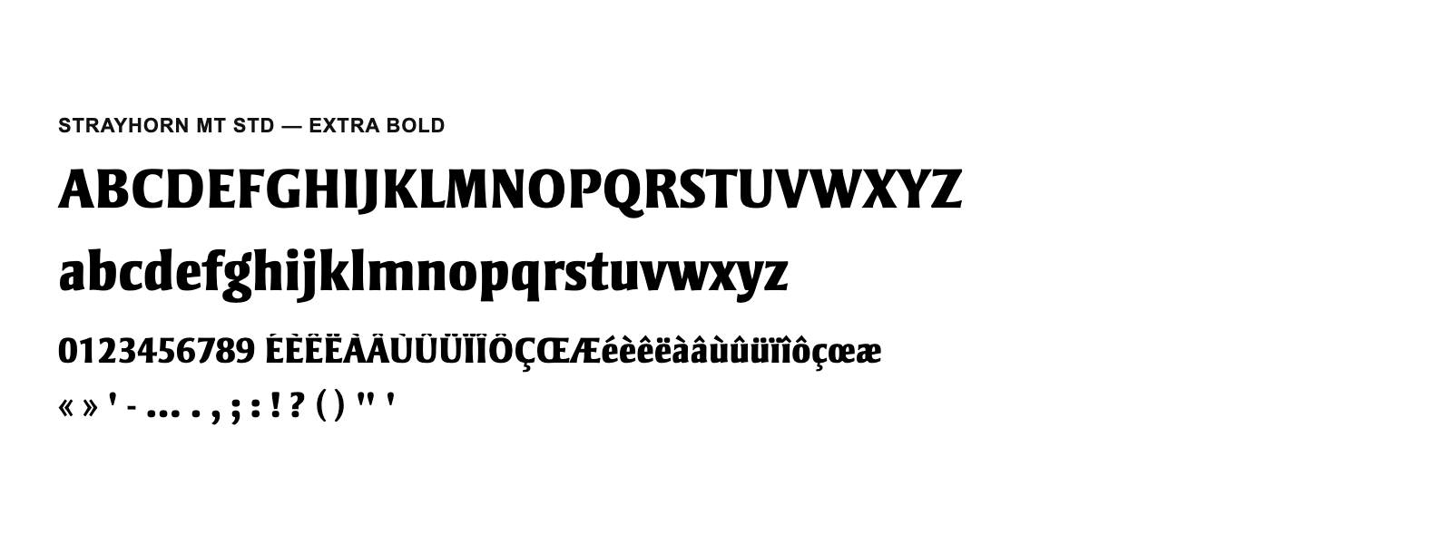 Spécimen de Strayhorn MT Std Extra Bold