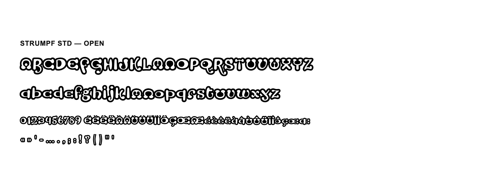 Spécimen de Strumpf Std Open