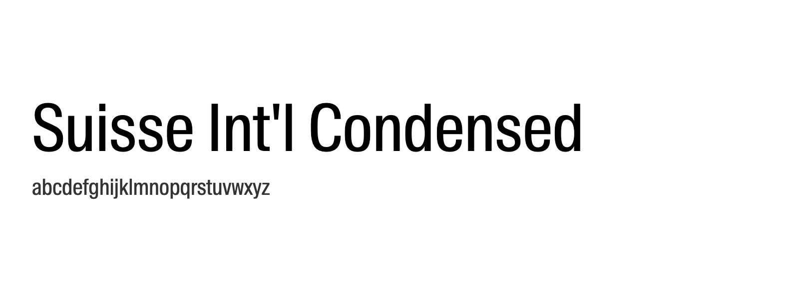 Spécimen de Suisse Int&rsquo;l Condensed