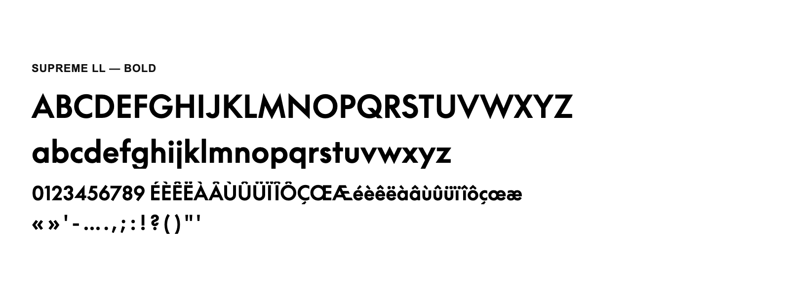 Spécimen de Supreme LL Bold