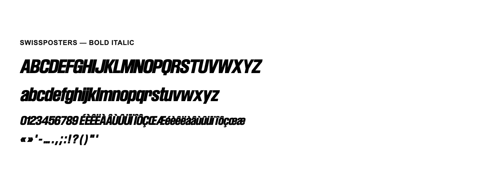 Spécimen de Swissposters Bold Italic