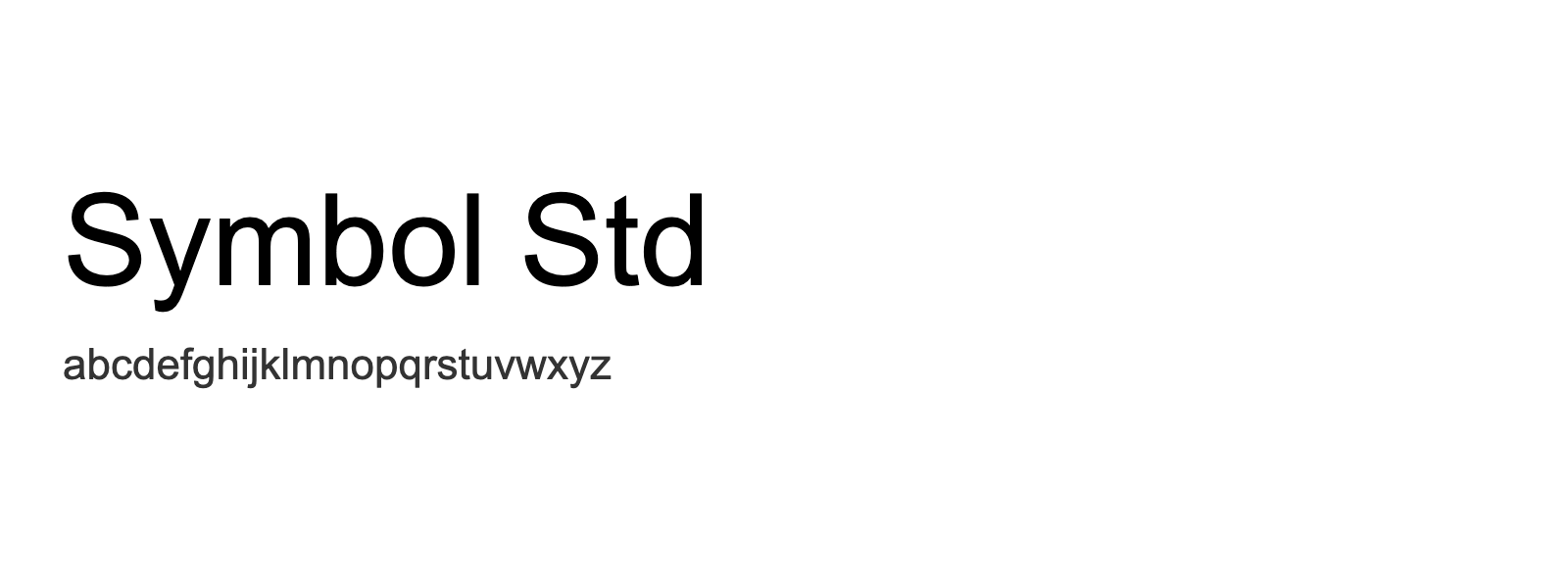 Spécimen de Symbol Std