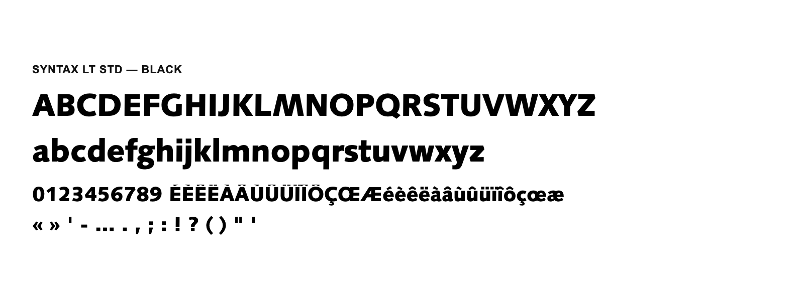 Spécimen de Syntax LT Std Black