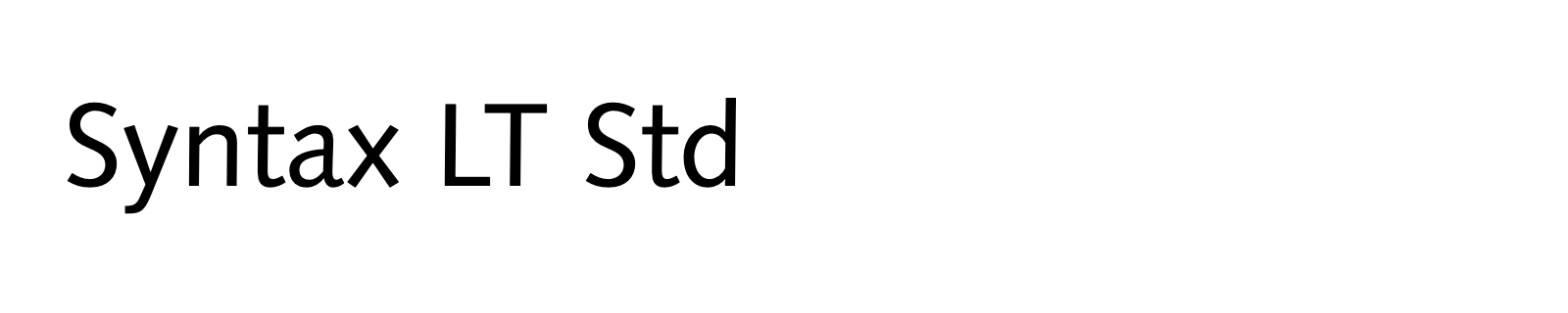 Nom de la famille Syntax LT Std composé dans la police