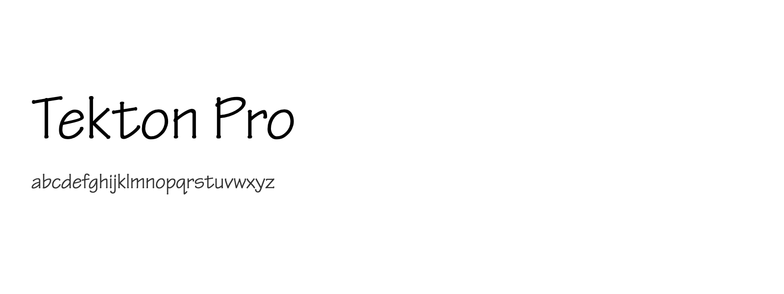 Spécimen de Tekton Pro