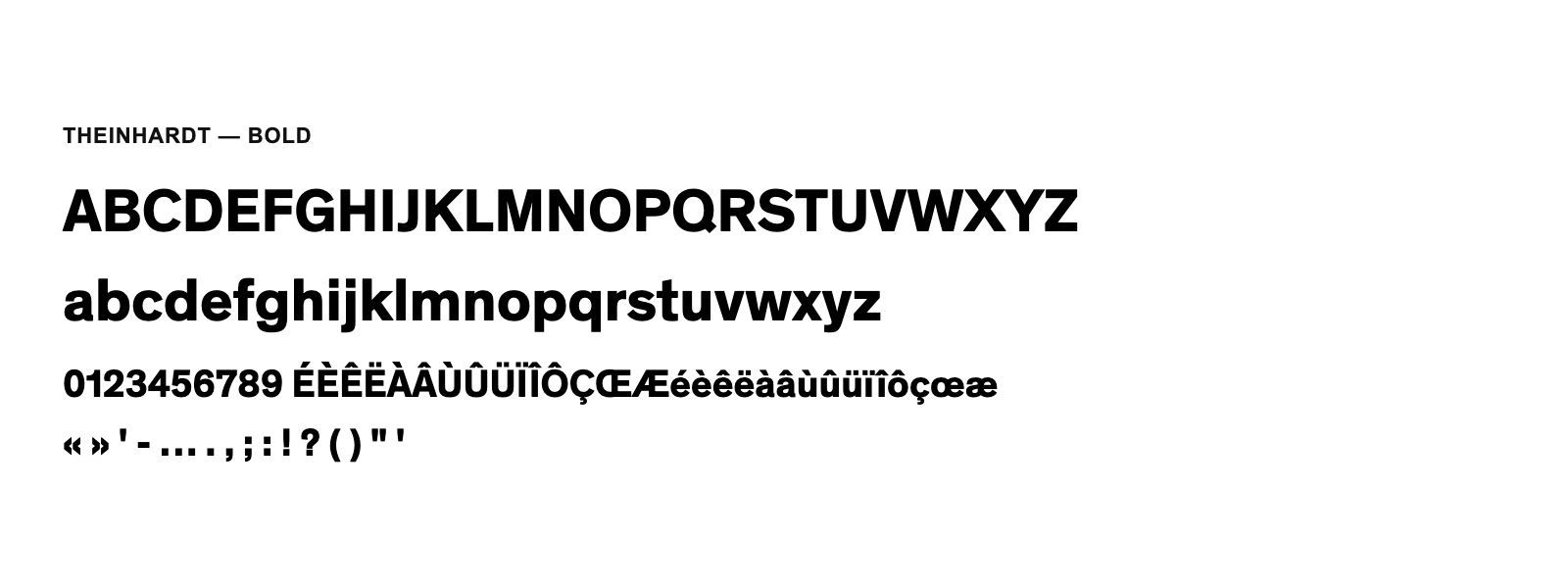 Spécimen de Theinhardt Bold