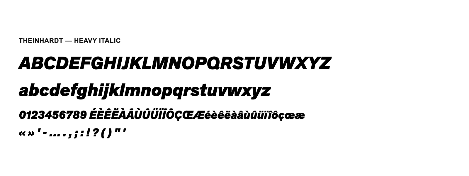 Spécimen de Theinhardt Heavy Italic