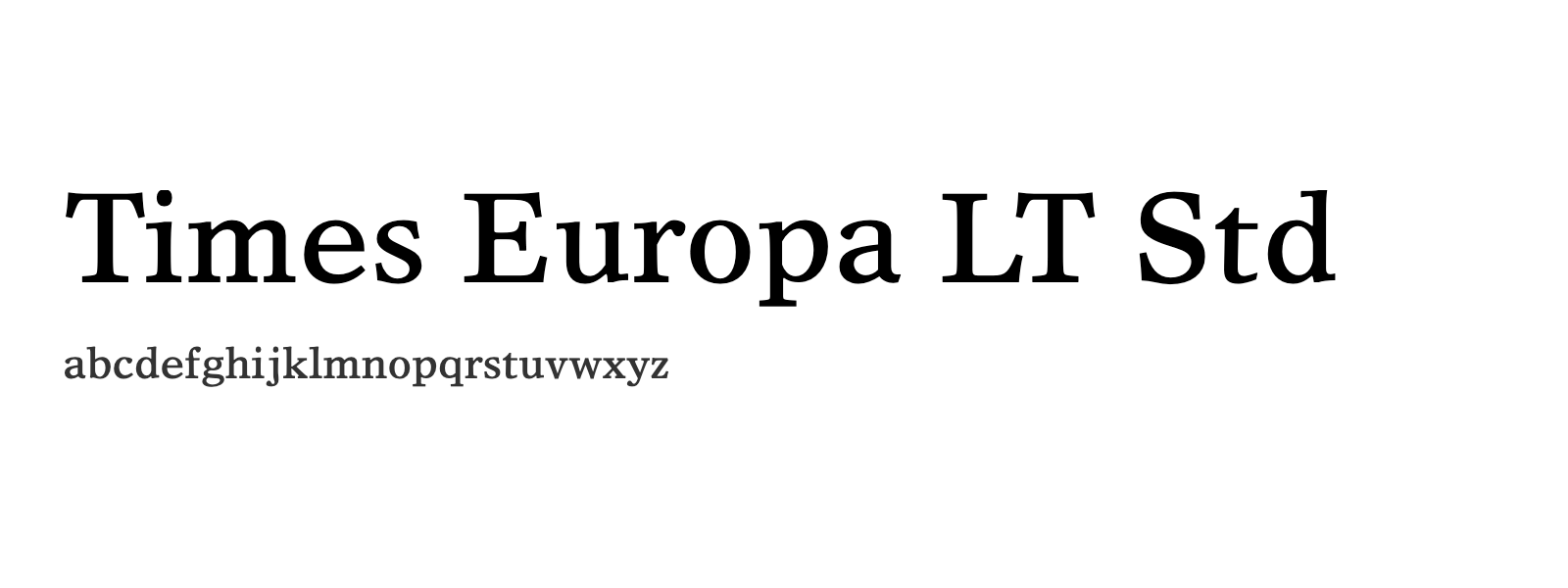 Spécimen de Times Europa LT Std