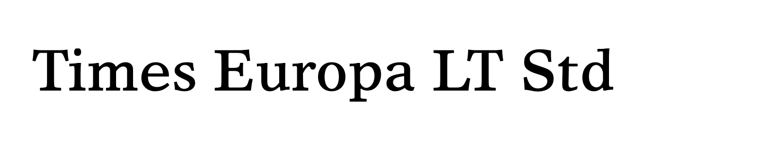 Nom de la famille Times Europa LT Std composé dans la police