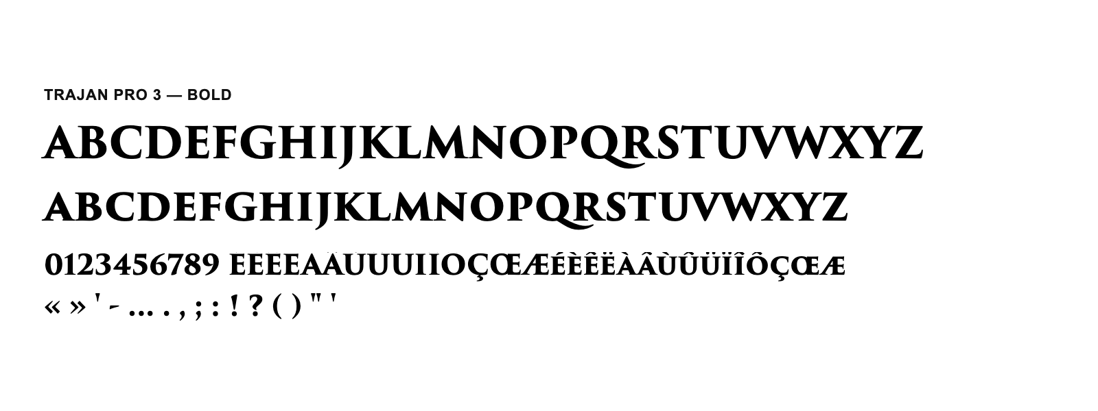 Spécimen de Trajan Pro 3 Bold