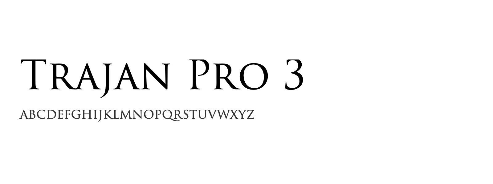 Spécimen de Trajan Pro 3