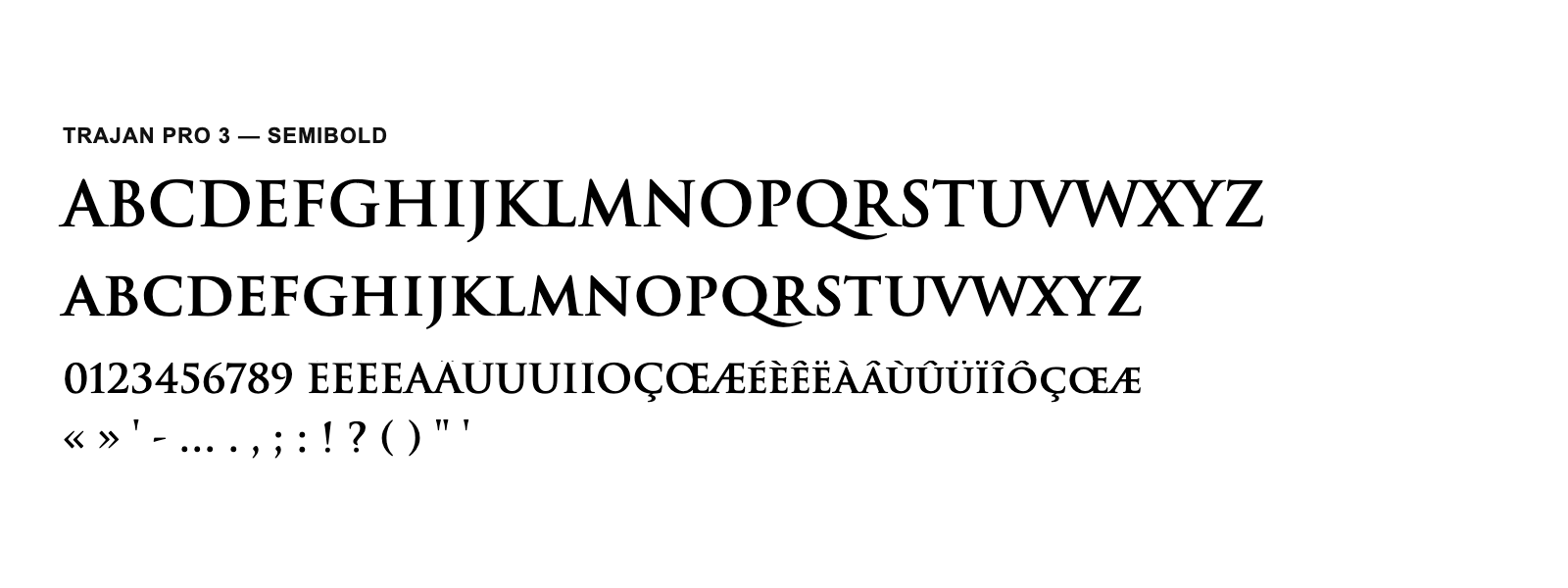 Spécimen de Trajan Pro 3 Semibold