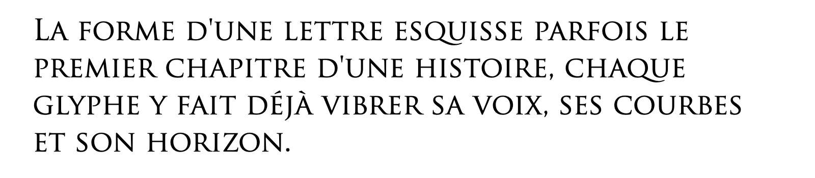 Phrase commune composée en Trajan Pro