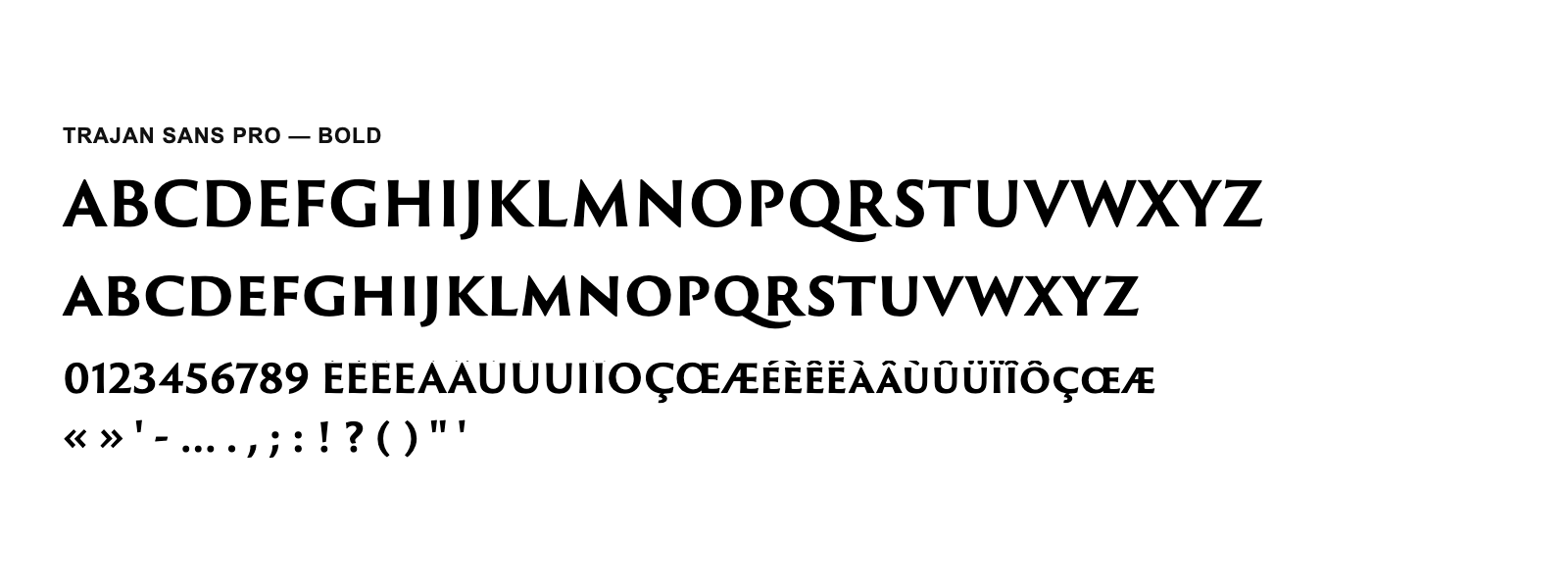 Spécimen de Trajan Sans Pro Bold
