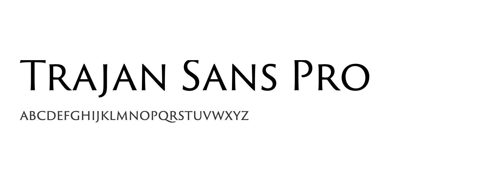 Spécimen de Trajan Sans Pro