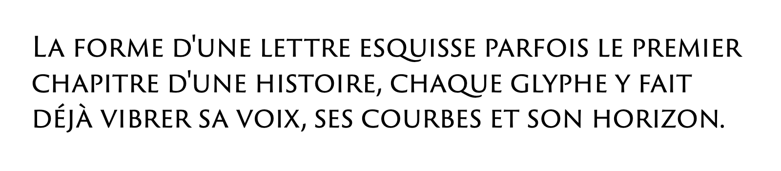 Phrase commune composée en Trajan Sans Pro
