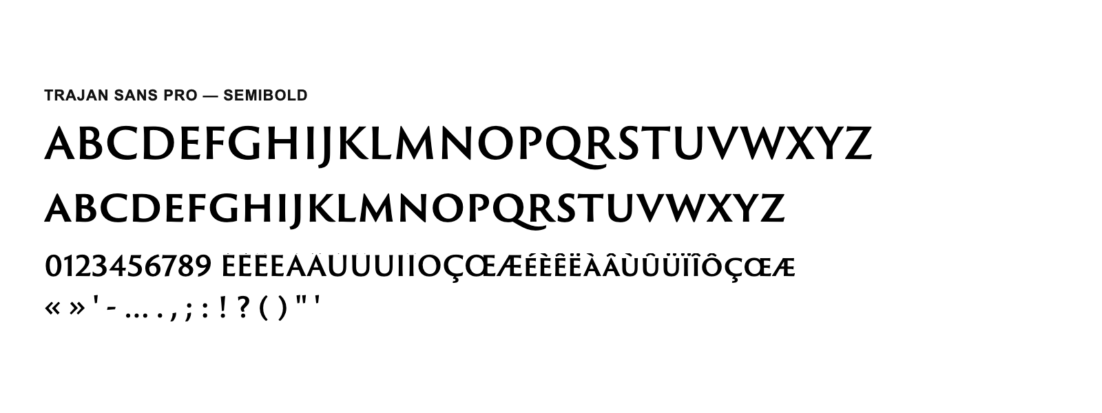 Spécimen de Trajan Sans Pro Semibold
