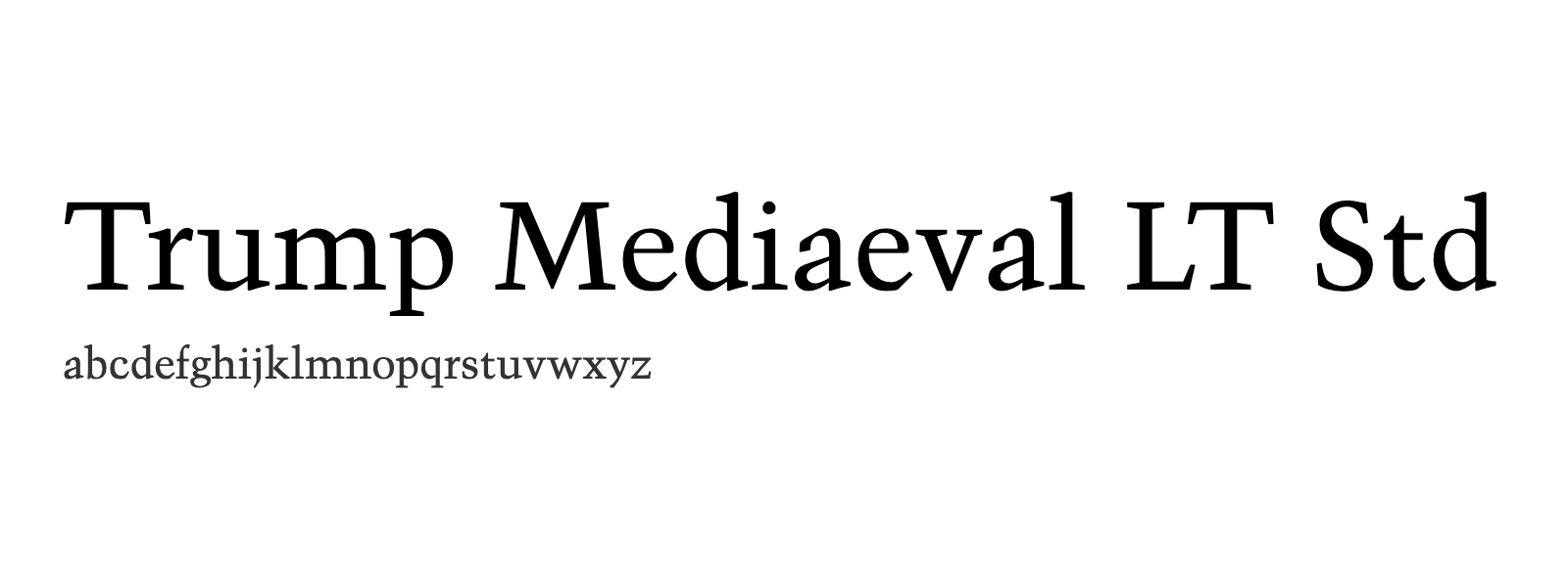 Spécimen de Trump Mediaeval LT Std