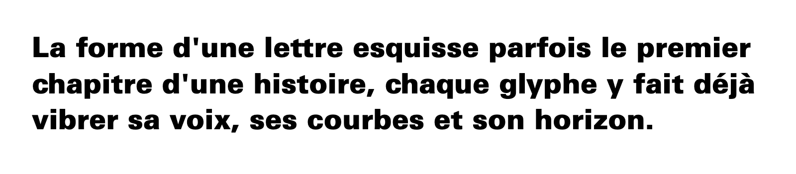 Phrase commune composée en Univers LT Std