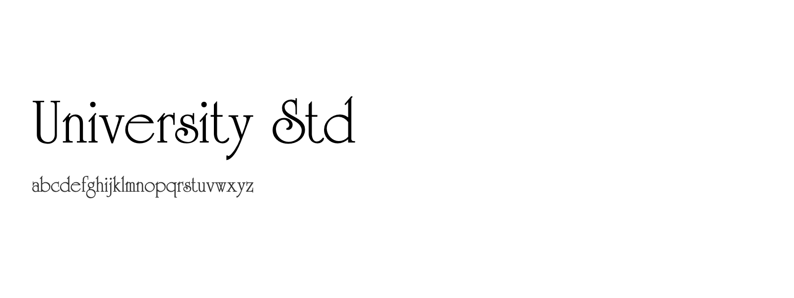 Spécimen de University Std