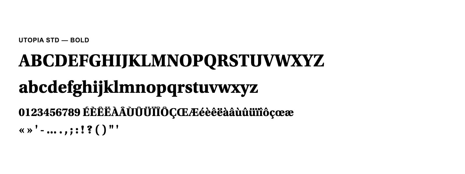 Spécimen de Utopia Std Bold