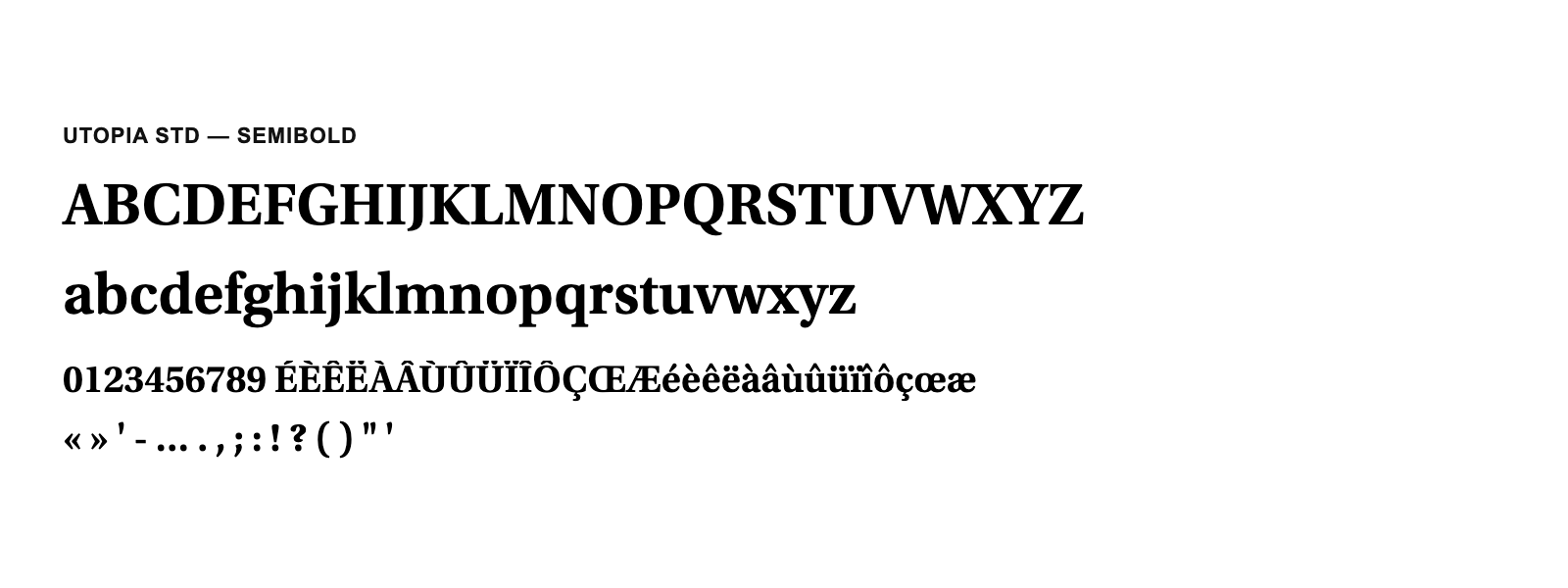 Spécimen de Utopia Std Semibold