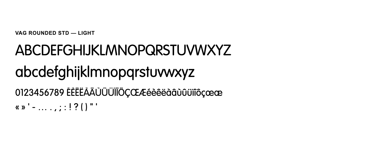 Spécimen de VAG Rounded Std Light