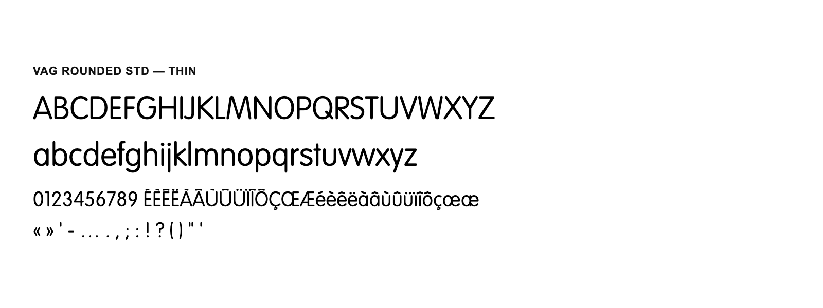 Spécimen de VAG Rounded Std Thin
