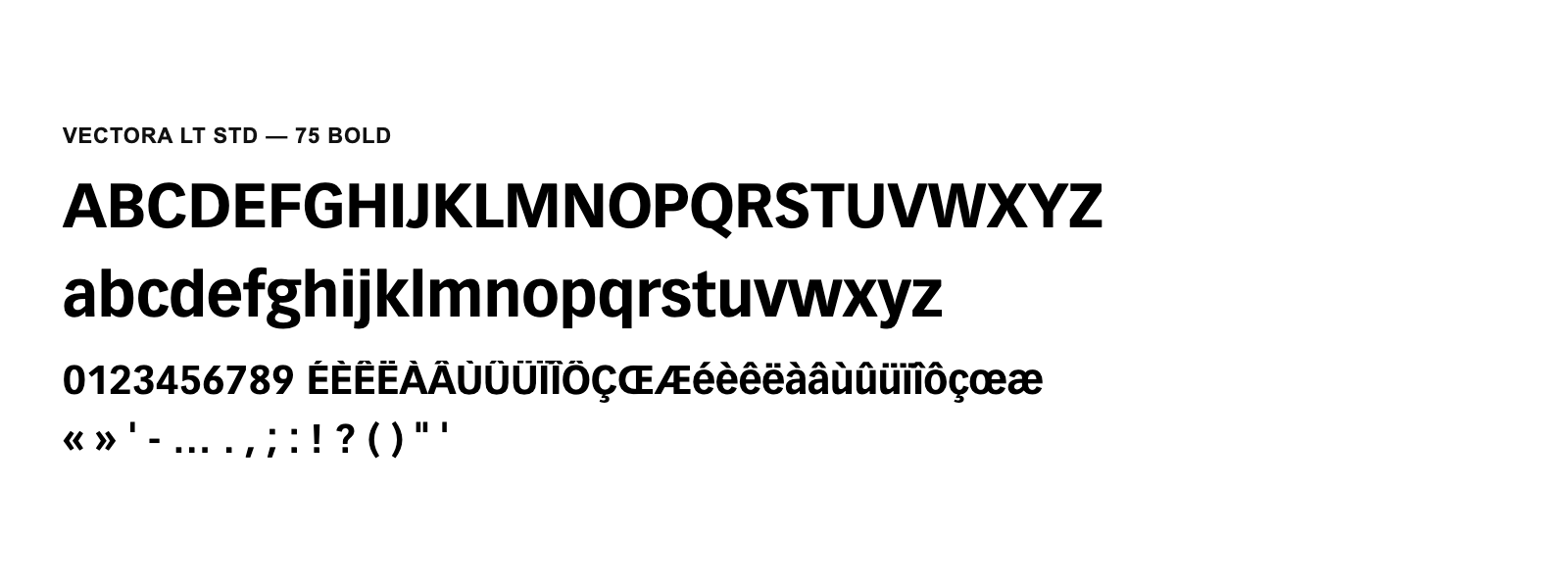 Spécimen de Vectora LT Std 75 Bold