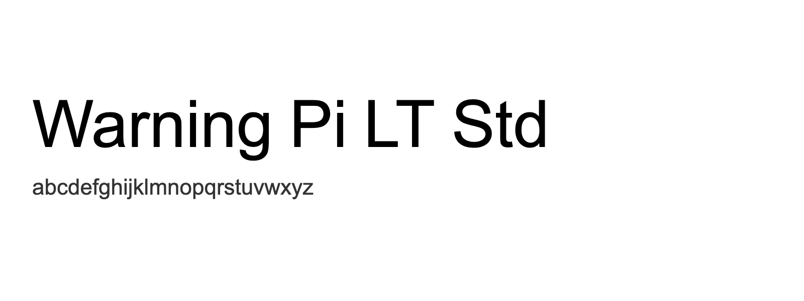 Spécimen de Warning Pi LT Std