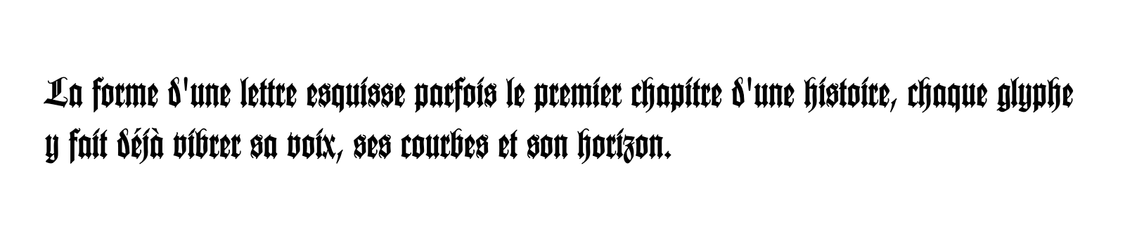 Phrase commune composée en Wilhelm Klingspor Gotisch LT Std
