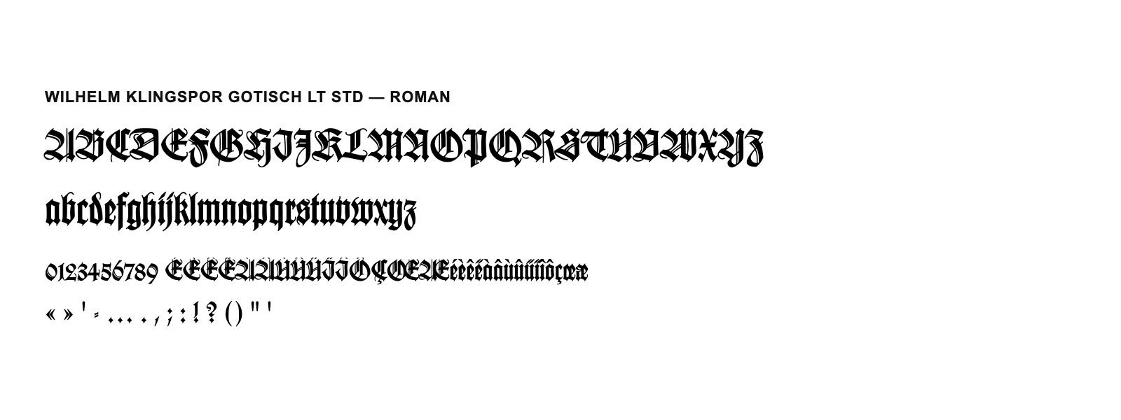 Spécimen de Wilhelm Klingspor Gotisch LT Std Roman