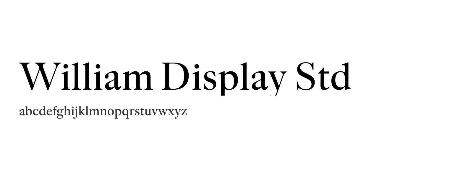 Spécimen de William Display Std