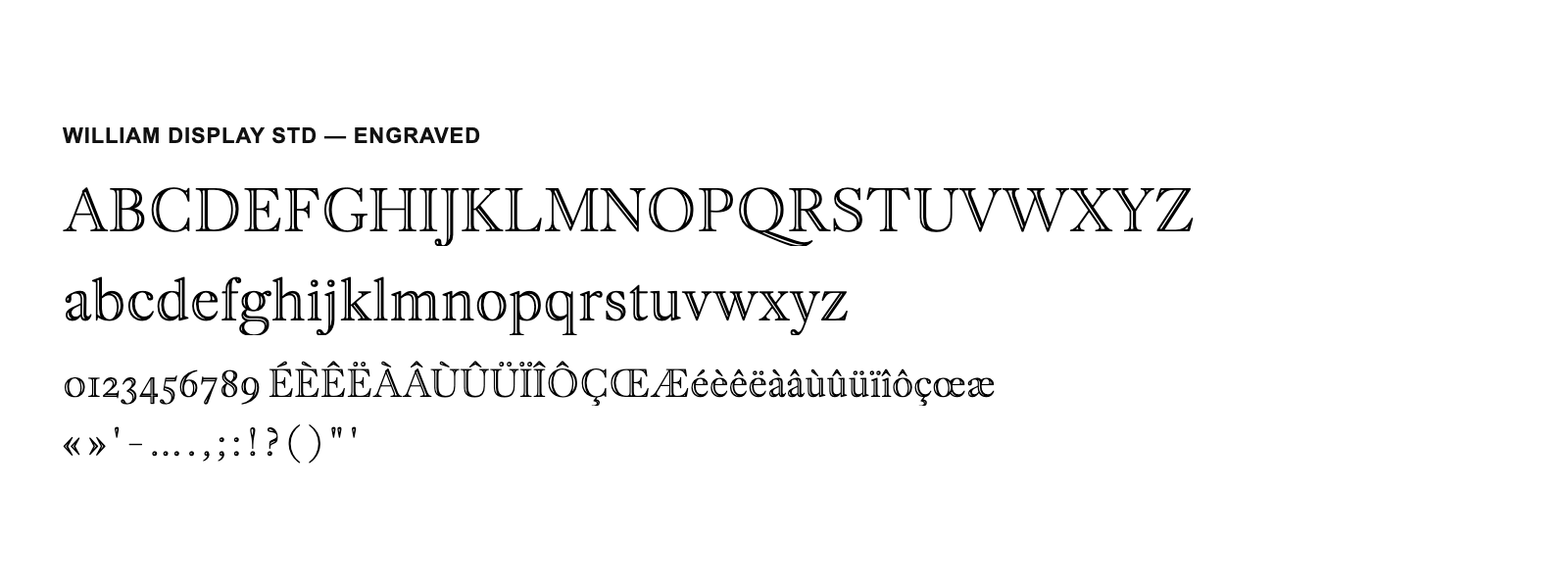 Spécimen de William Display Std Engraved