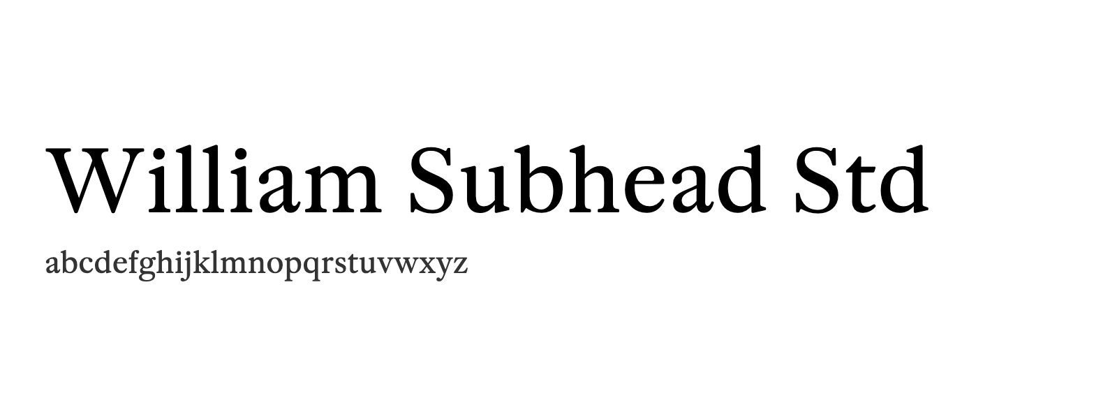 Spécimen de William Subhead Std