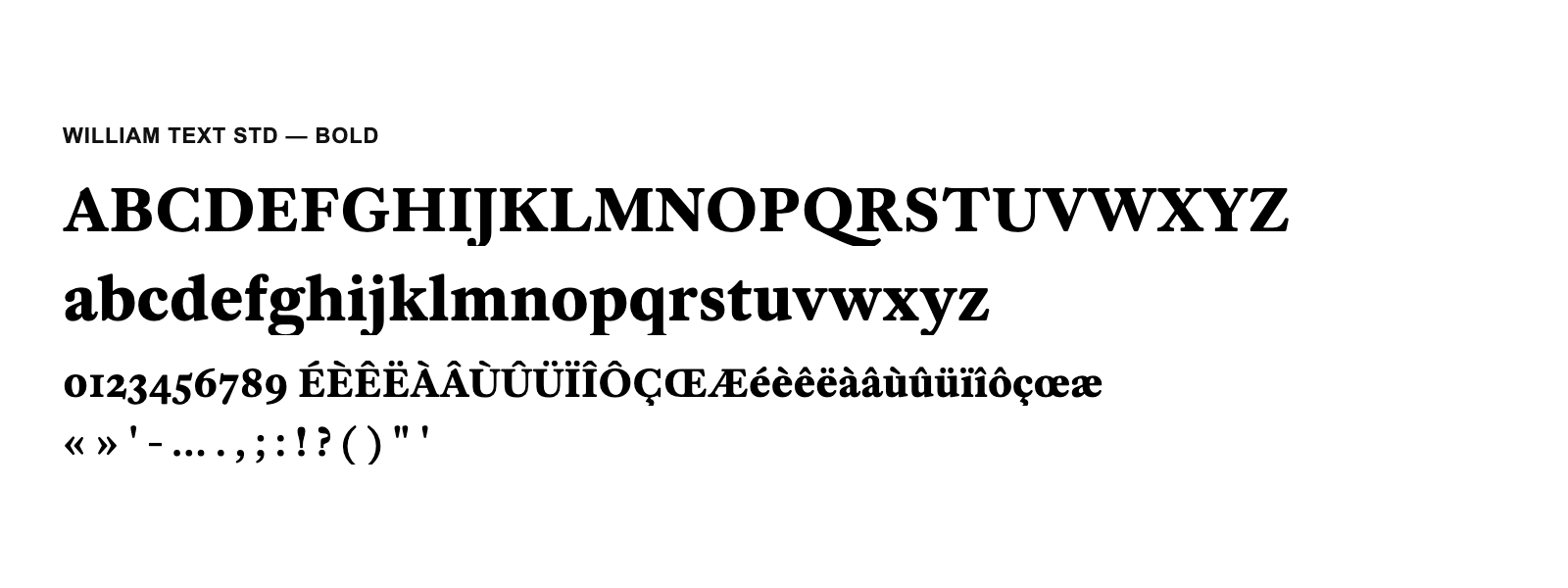 Spécimen de William Text Std Bold