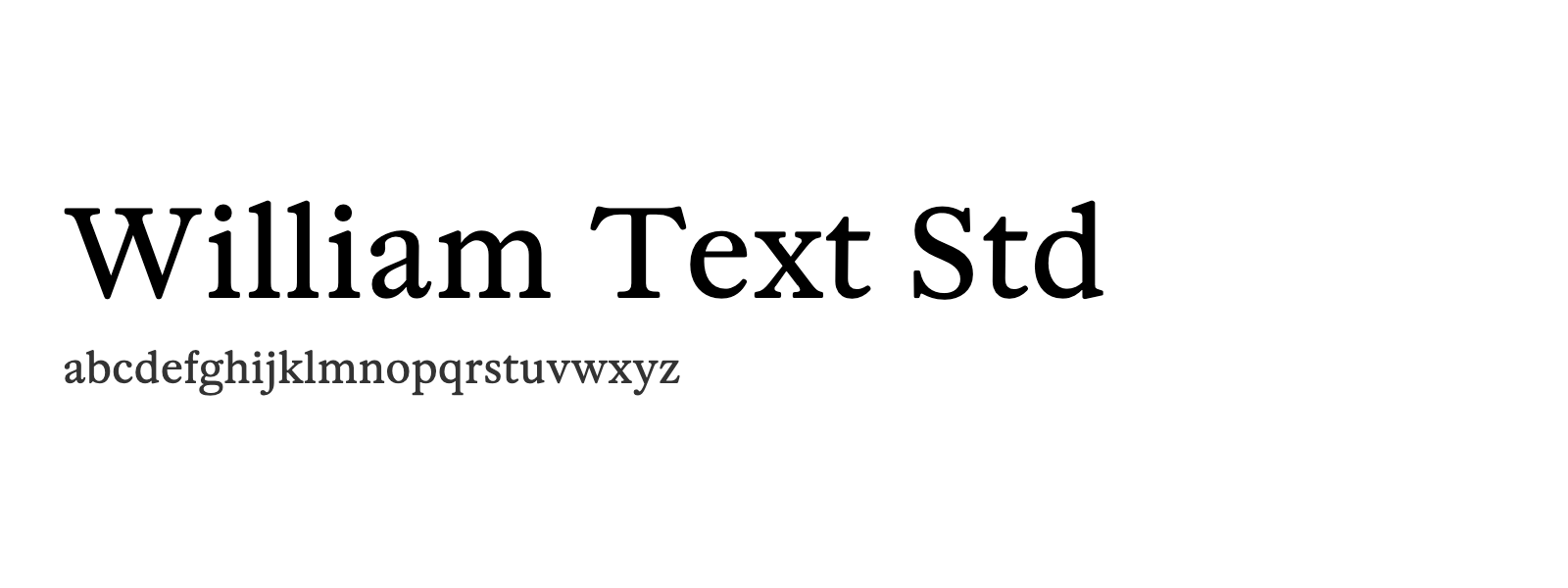 Spécimen de William Text Std