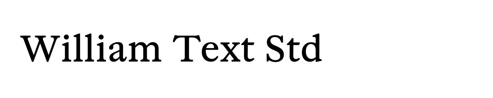 Nom de la famille William Text Std composé dans la police