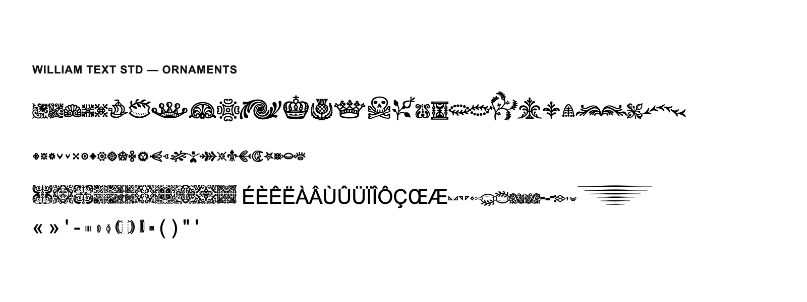 Spécimen de William Text Std Ornaments