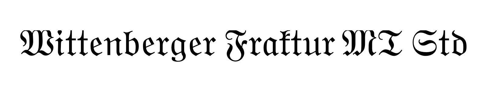Nom de la famille Wittenberger Fraktur MT Std composé dans la police